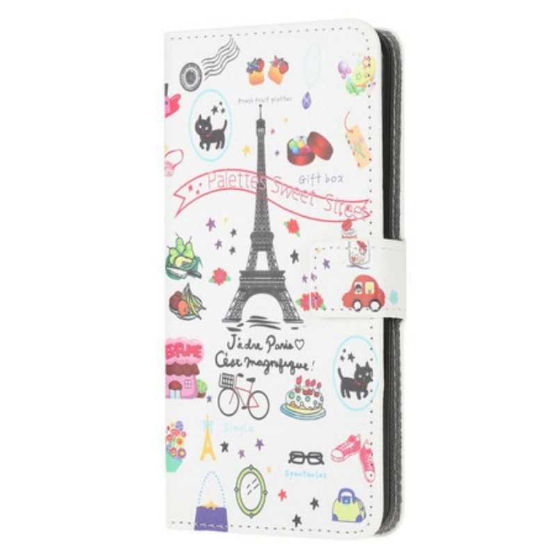 Flip Case Für Samsung Galaxy M12 / A12 Ich Liebe Paris