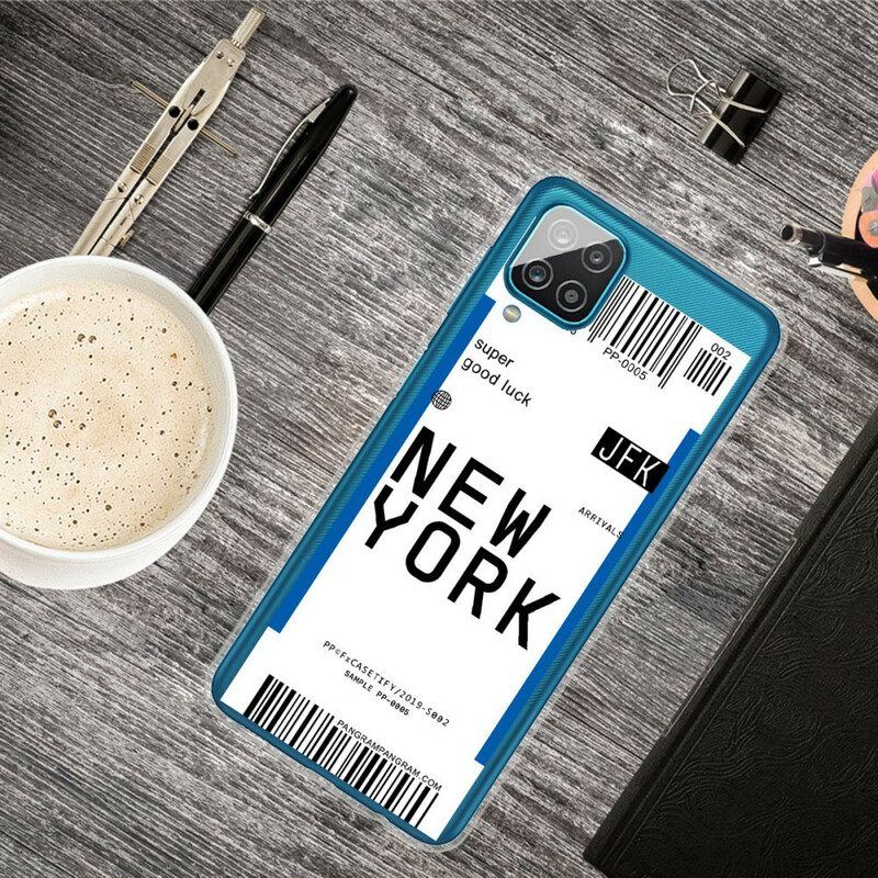 Handyhülle Für Samsung Galaxy M12 / A12 Bordkarte Nach New York