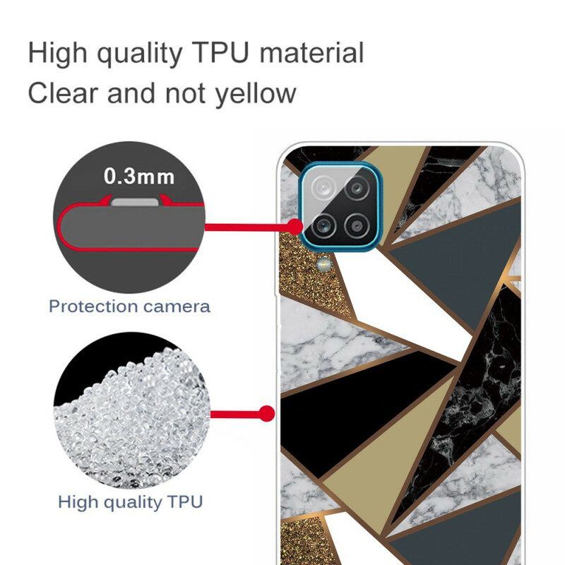 Hülle Für Samsung Galaxy M12 / A12 Geometrischer Marmor