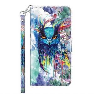 Lederhüllen Für Samsung Galaxy M12 / A12 Aquarellvogel