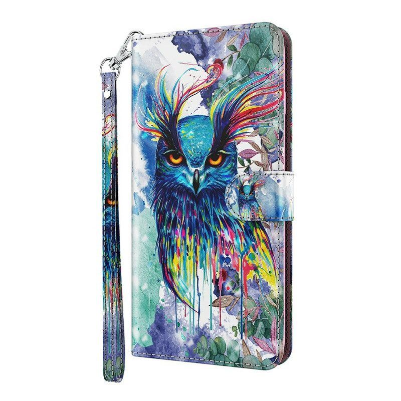 Lederhüllen Für Samsung Galaxy M12 / A12 Aquarellvogel