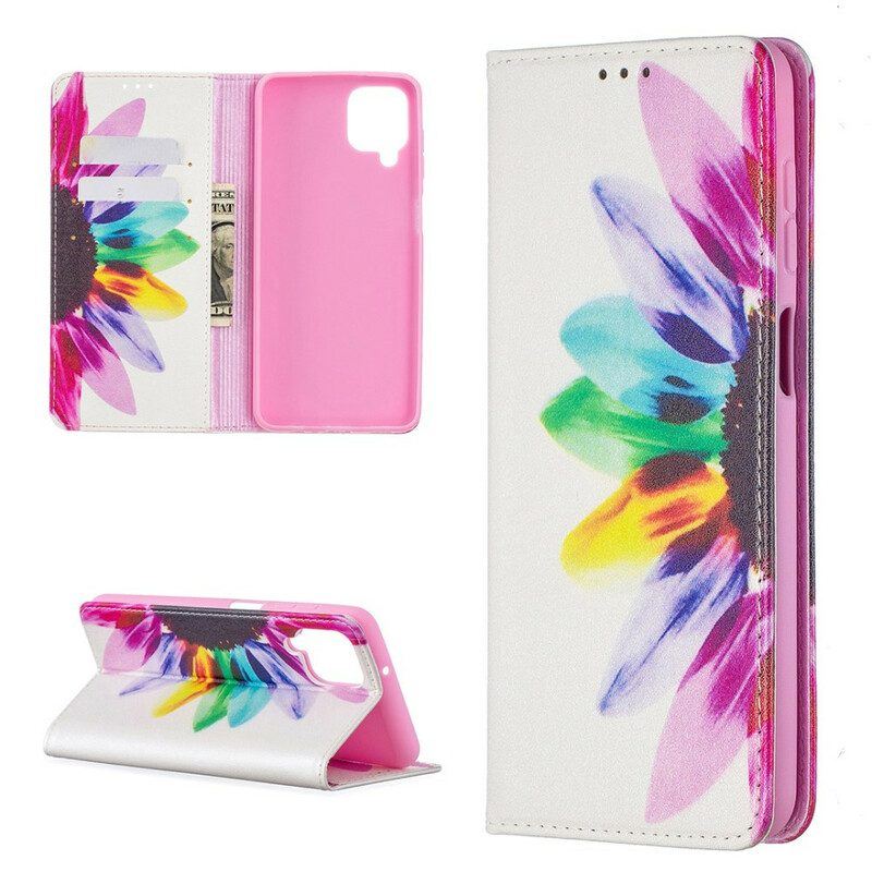 Schutzhülle Für Samsung Galaxy M12 / A12 Flip Case Aquarellblume