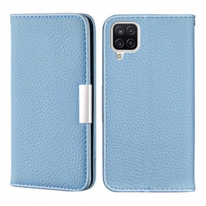 Schutzhülle Für Samsung Galaxy M12 / A12 Flip Case Kunstleder Litschi Ultra Chic