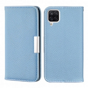 Schutzhülle Für Samsung Galaxy M12 / A12 Flip Case Kunstleder Litschi Ultra Chic