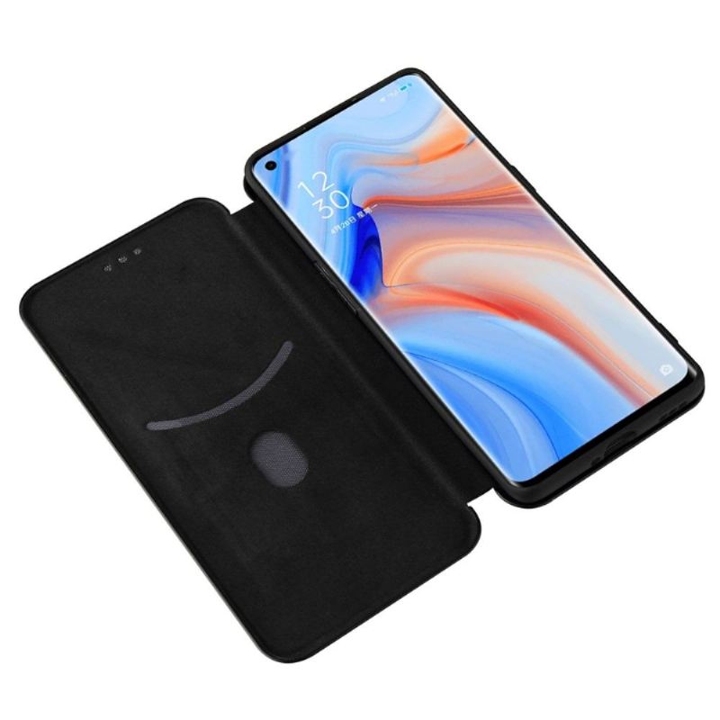 Flip Case Für Oppo Find X3 Lite Kunstleder Im Kohlefaser-stil