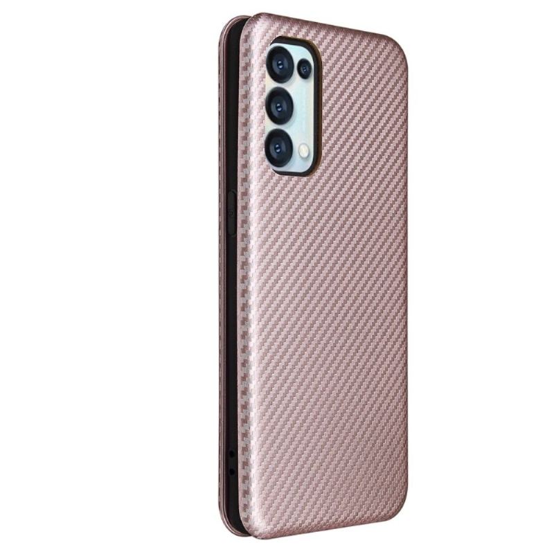 Flip Case Für Oppo Find X3 Lite Kunstleder Im Kohlefaser-stil