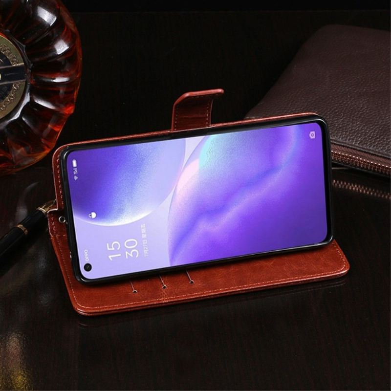 Lederhüllen Für Oppo Find X3 Lite Flip Case Idewei Folio Lederoptik