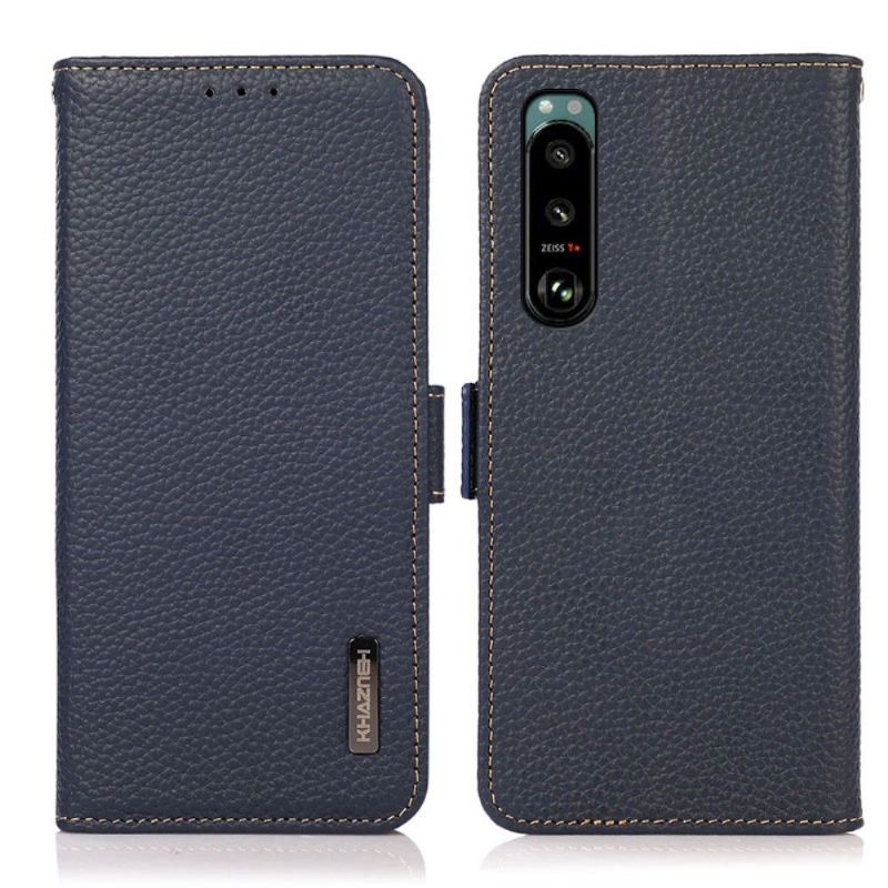 Flip Case Für Sony Xperia 5 III Khazneh Genarbtes Leder