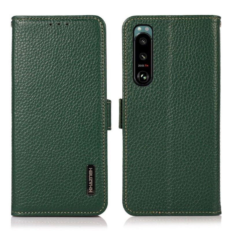 Flip Case Für Sony Xperia 5 III Khazneh Genarbtes Leder