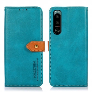 Flip Case Für Sony Xperia 5 III Khazneh Zweifarbiges Kunstleder