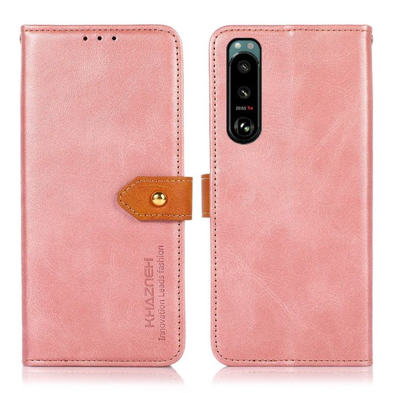 Flip Case Für Sony Xperia 5 III Khazneh Zweifarbiges Kunstleder