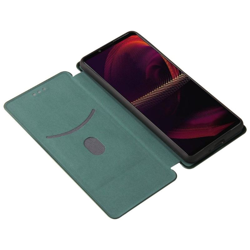 Flip Case Für Sony Xperia 5 III Kunstleder Im Kohlefaser-stil