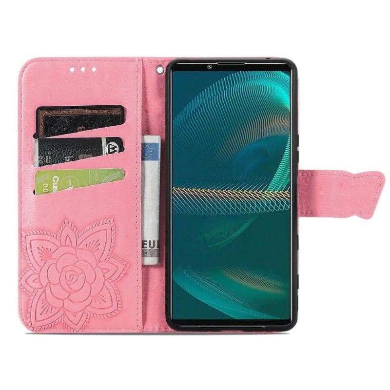 Flip Case Für Sony Xperia 5 III Reliefschmetterling