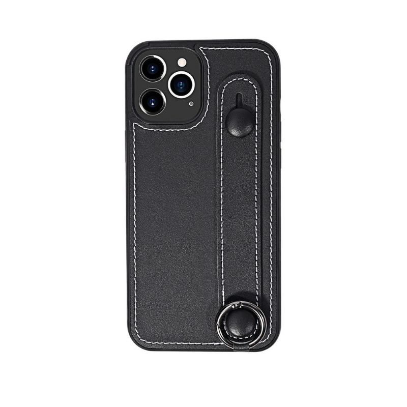 Hülle Für iPhone 12 / 12 Pro Strap Aus Kunstleder Mit Nähten