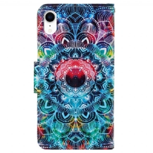 Flip Case Für iPhone XR Buntes Mandala