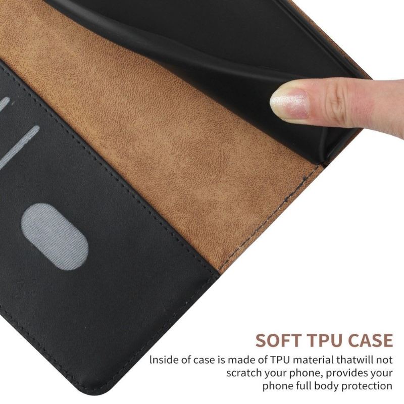 Flip Case Für iPhone XR Glattes Leder