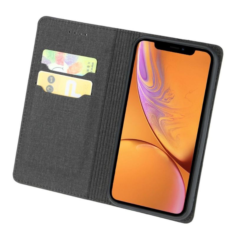 Handyhülle Für iPhone XR Flip Case Kartenhalter In Stoffoptik