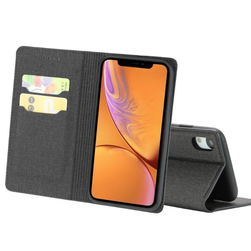 Handyhülle Für iPhone XR Flip Case Kartenhalter In Stoffoptik