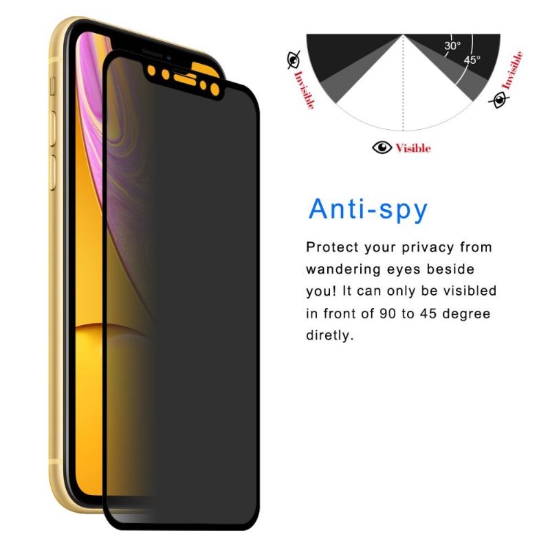 iPhone Xr - Gehärtetes Glas Und Blickschutzfilter