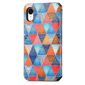 Lederhüllen Für iPhone XR Kaleidoskop-mandala