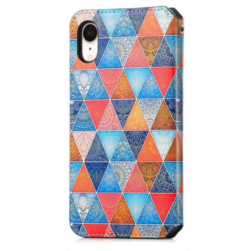 Lederhüllen Für iPhone XR Kaleidoskop-mandala