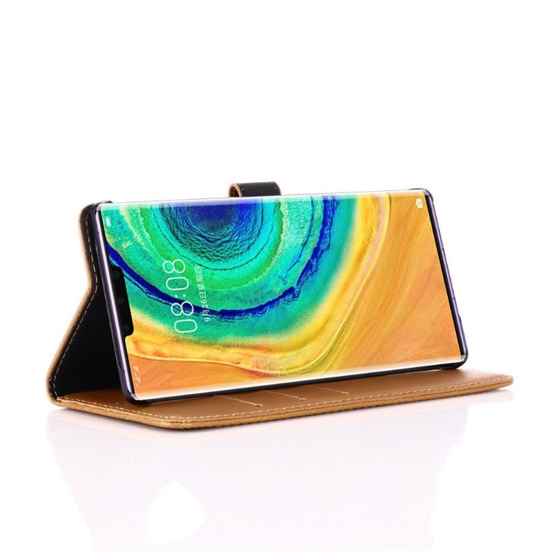 Flip Case Für Huawei Mate 30 Pro Retro Kunstleder