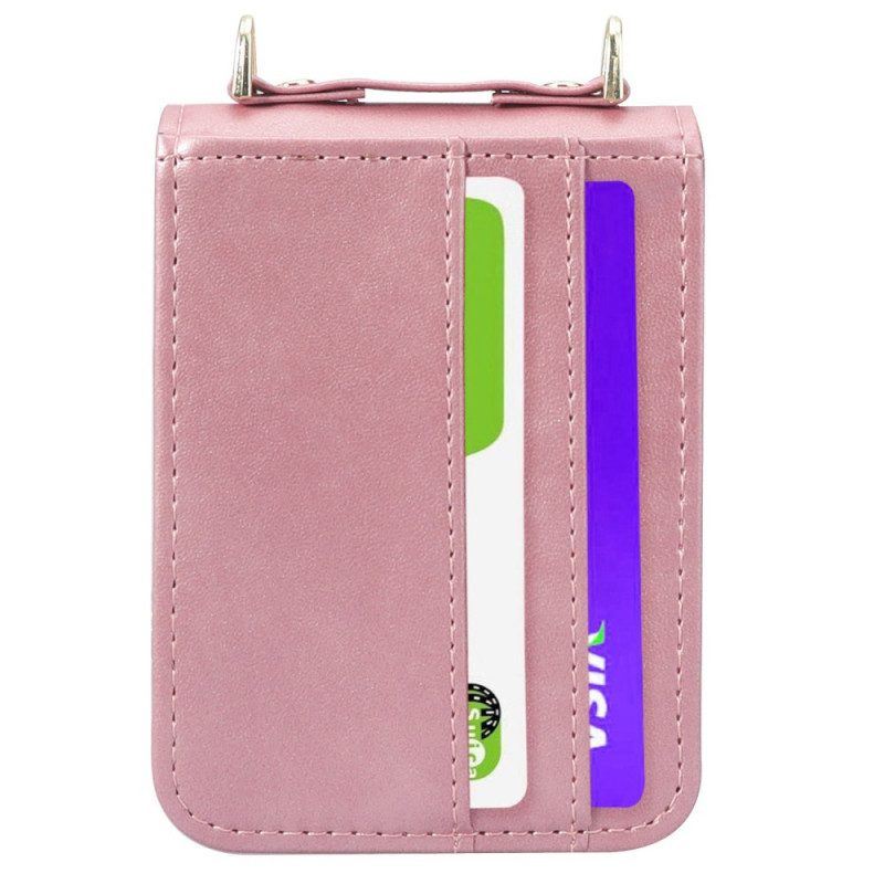 Handyhülle Für Samsung Galaxy Z Flip 4 Flip Case Kartenetui Und Schlüsselband Aus Leder Im Stil