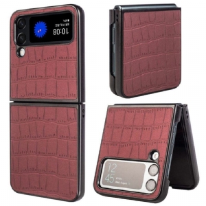 Handyhülle Für Samsung Galaxy Z Flip 4 Flip Case Krokodilleder-stil