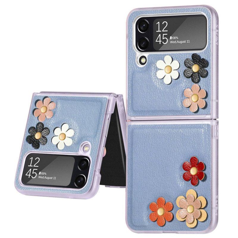 Handyhülle Für Samsung Galaxy Z Flip 4 Flip Case Kunstlederblumen