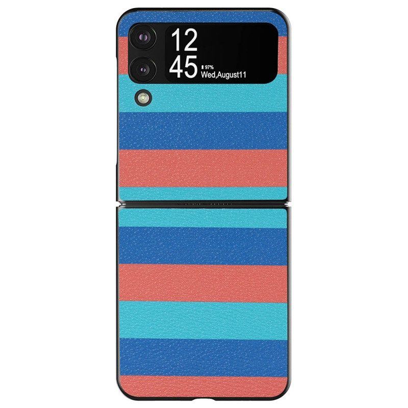 Handyhülle Für Samsung Galaxy Z Flip 4 Flip Case Kunstlederlinien