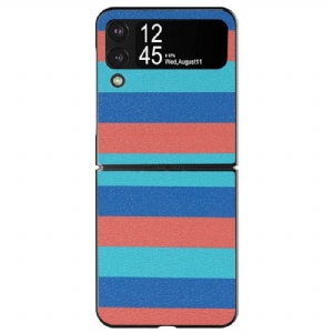 Handyhülle Für Samsung Galaxy Z Flip 4 Flip Case Kunstlederlinien