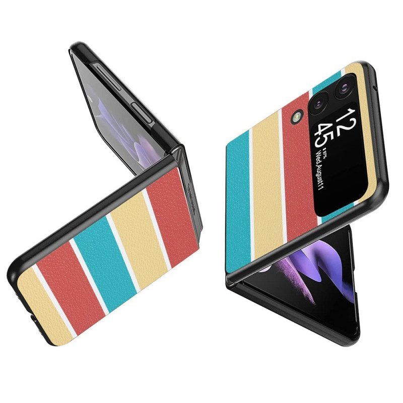 Handyhülle Für Samsung Galaxy Z Flip 4 Flip Case Kunstlederlinien