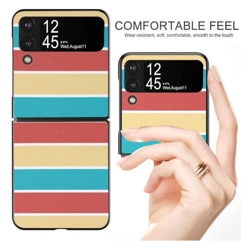 Handyhülle Für Samsung Galaxy Z Flip 4 Flip Case Kunstlederlinien