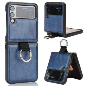 Handyhülle Für Samsung Galaxy Z Flip 4 Flip Case Lederstil Mit Ring