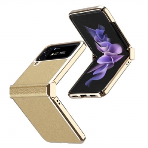 Handyhülle Für Samsung Galaxy Z Flip 4 Flip Case Metallkanten Aus Litschileder