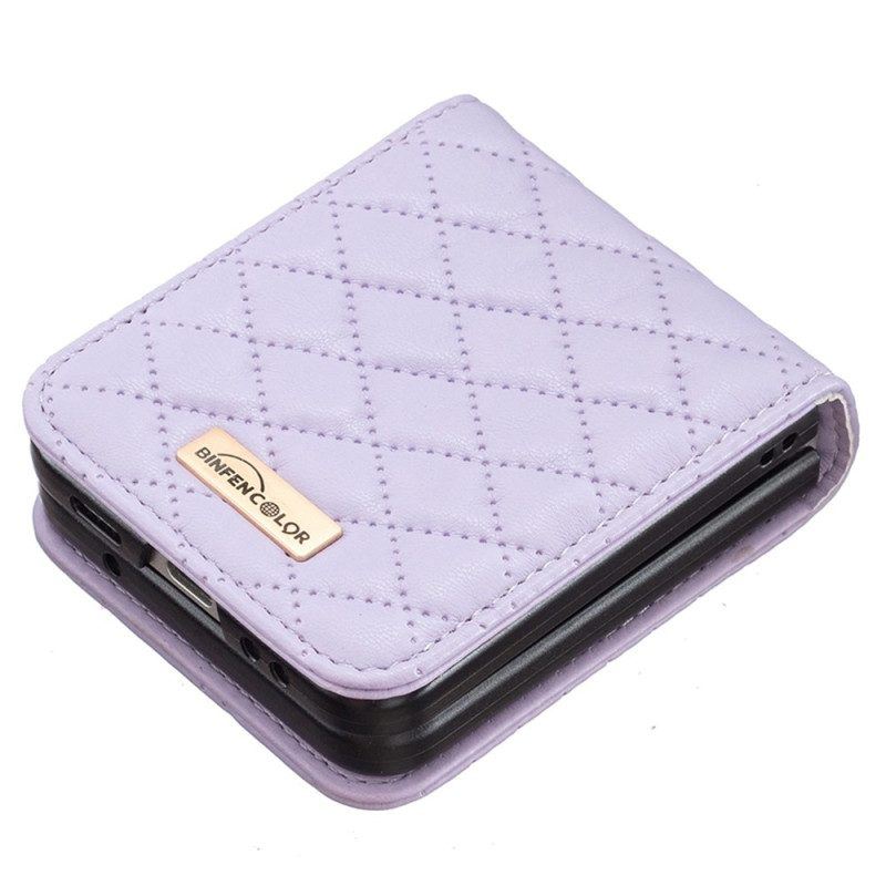 Hülle Für Samsung Galaxy Z Flip 4 Flip Case Gesteppte Binfen-farbe