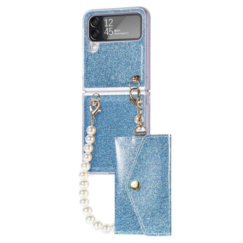 Hülle Für Samsung Galaxy Z Flip 4 Flip Case Glänzender Kartenhalter