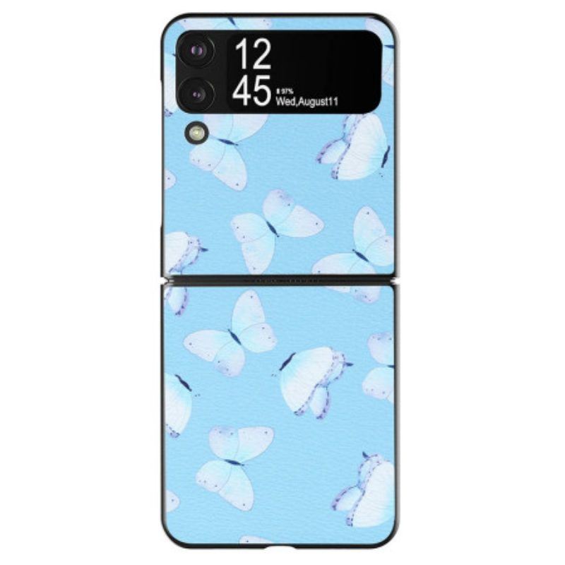 Hülle Für Samsung Galaxy Z Flip 4 Flip Case Kunstleder-schmetterlinge