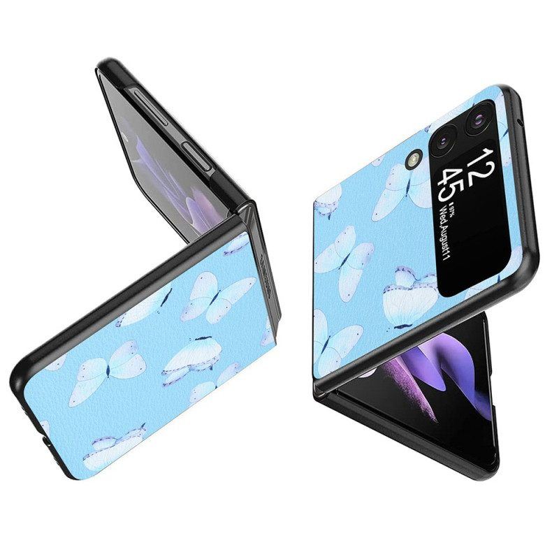 Hülle Für Samsung Galaxy Z Flip 4 Flip Case Kunstleder-schmetterlinge