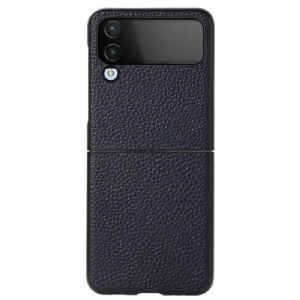 Hülle Für Samsung Galaxy Z Flip 4 Flip Case Litschi-echtes Leder