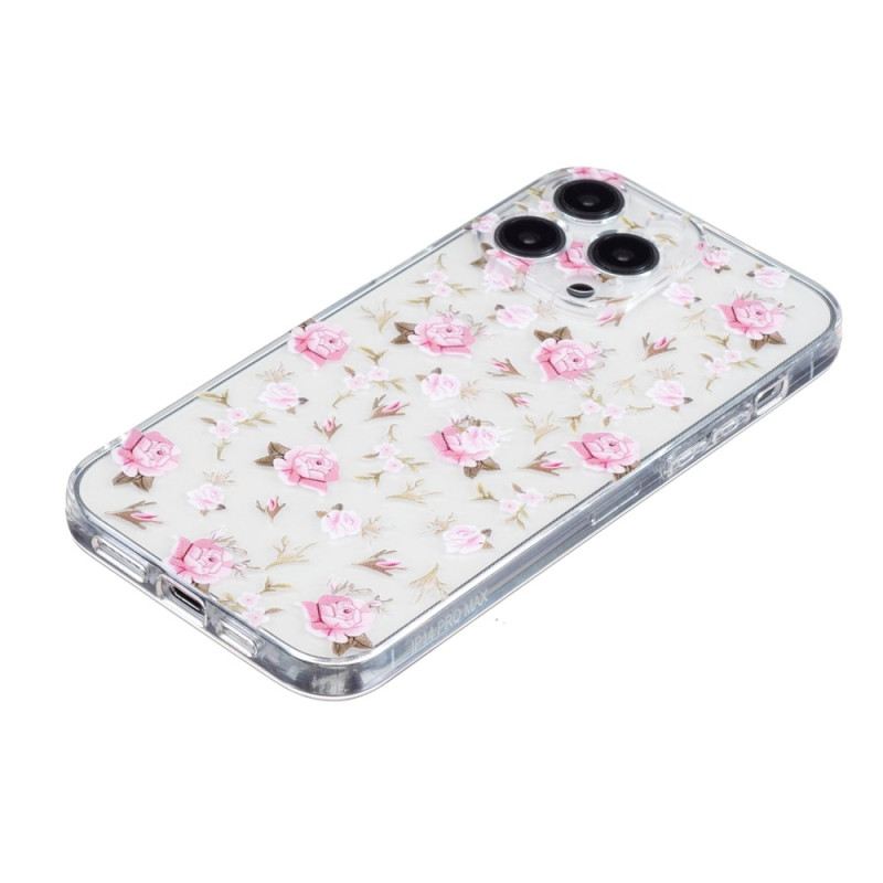 Hülle iPhone 16 Pro Max Handyhülle Rosa Blumenmuster