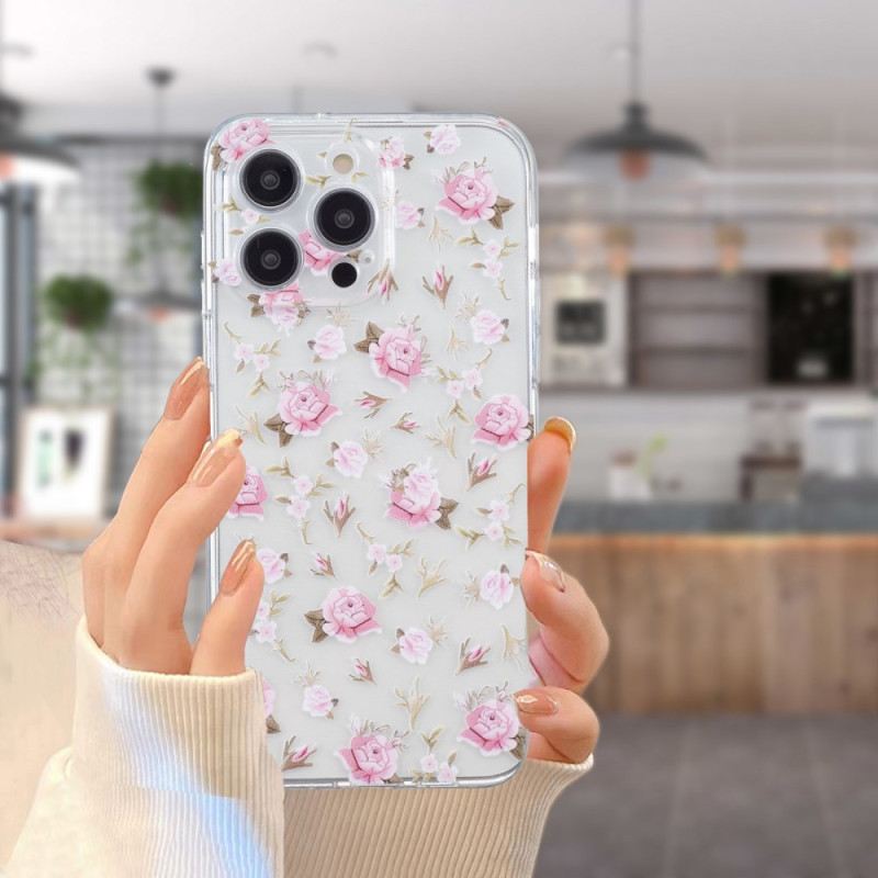 Hülle iPhone 16 Pro Max Handyhülle Rosa Blumenmuster