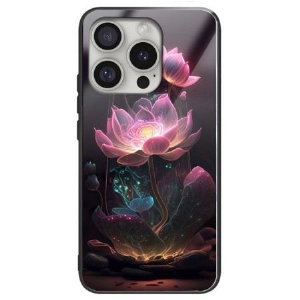 Hülle iPhone 16 Pro Max Handyhülle Rosa Lotus-hartglas