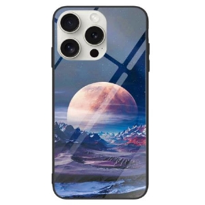 Hülle iPhone 16 Pro Max White Planet Gehärtetes Glas