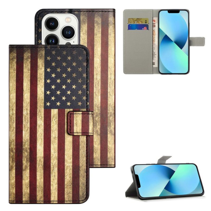 Lederhüllen iPhone 16 Pro Max Amerikanische Flagge