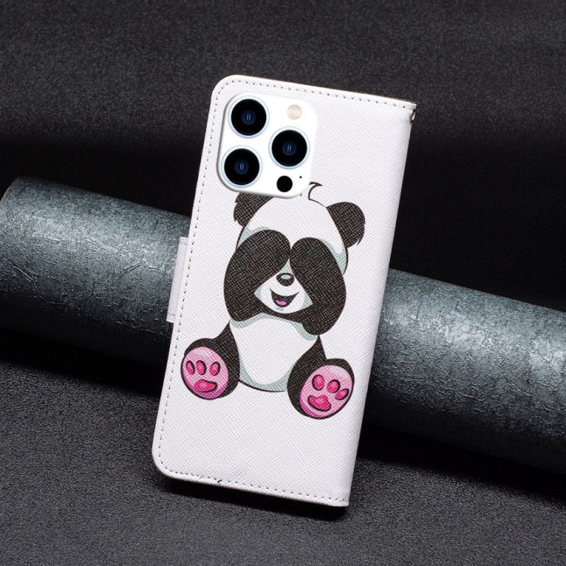 Lederhüllen iPhone 16 Pro Max Handyhülle Panda