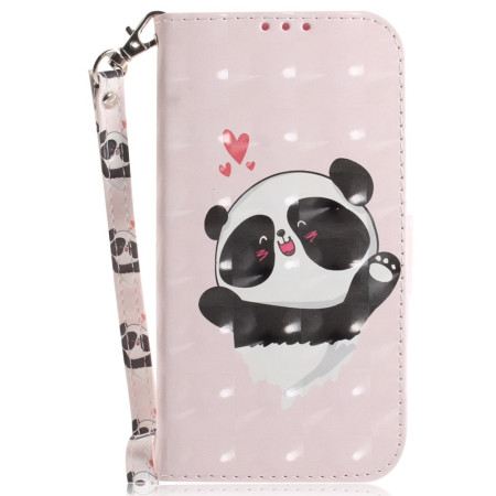 Lederhüllen iPhone 16 Pro Max Panda Love Mit Riemen