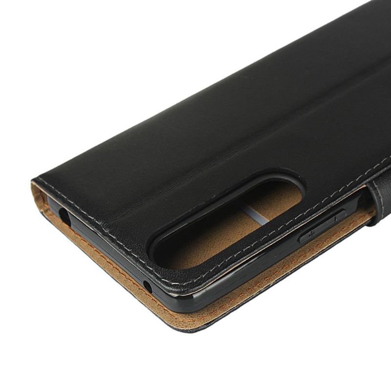 Case Für Sony Xperia 1 II Geldbörse Flip Case Portemonnaie Aus Kunstleder - Schwarz