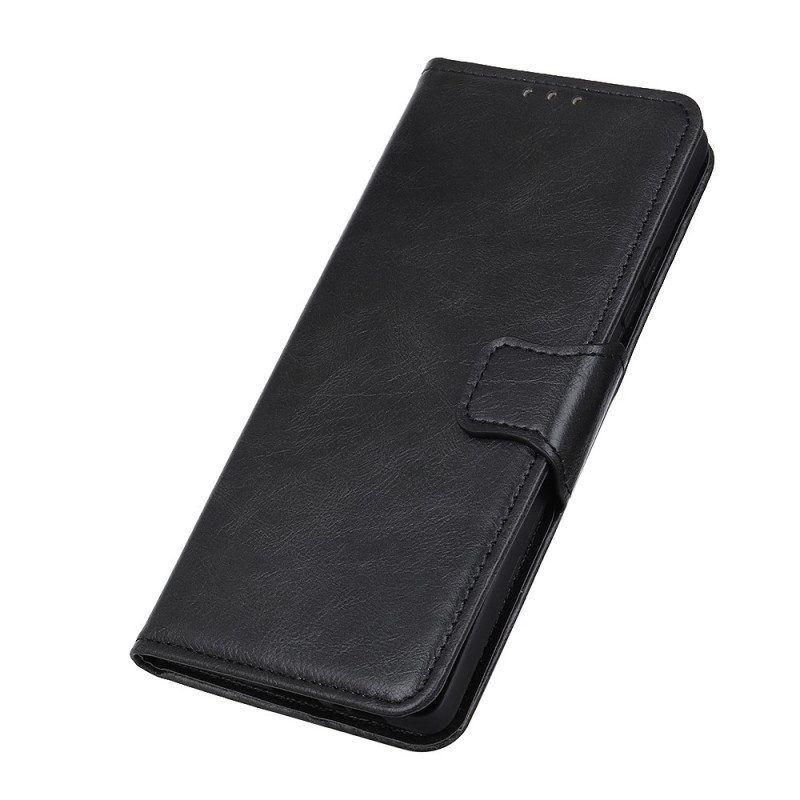 Flip Case Für Oppo Reno 6 Pro 5G Crazy Horse Schwarz