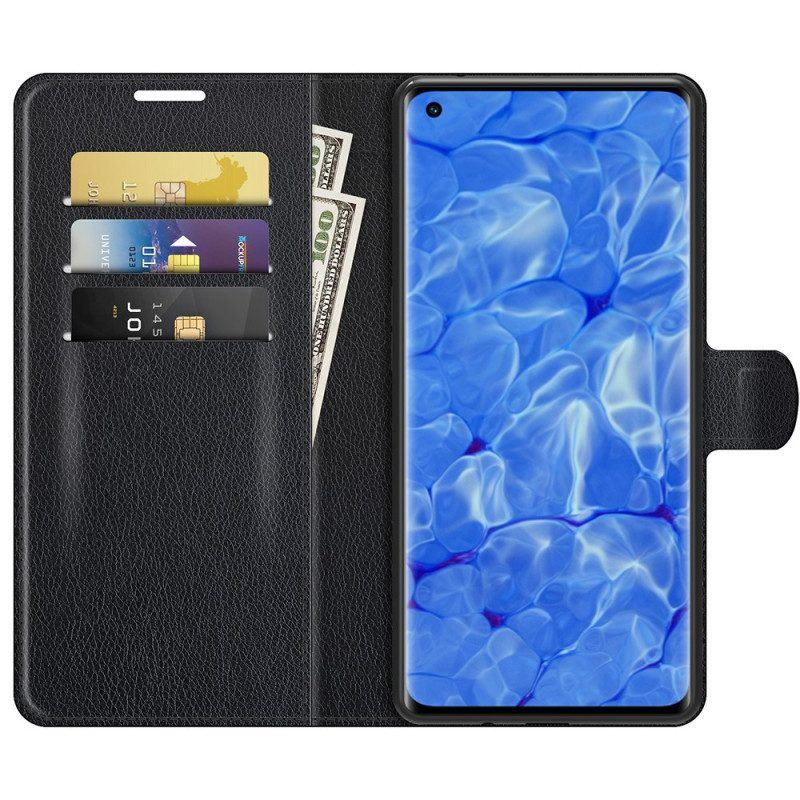 Flip Case Für Oppo Reno 6 Pro 5G Klassische Litschi-textur